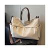 (Beige) Stylish Nylon Handbag Multiple Pocket Large Capacity Women's Tote Bag Lightweight Casual Shoulder Bag Daily Commuter Shopping