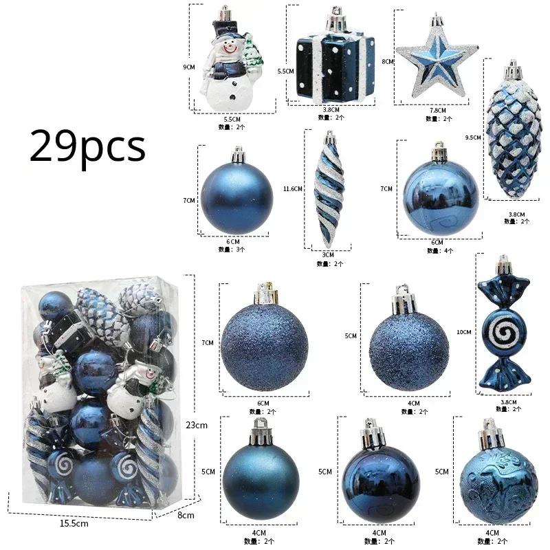 18/29PCS Christmas Ball Ornaments Candy Cane Special-shaped Christmas Tree Party Decoration New Christmas Spheres Pendant
