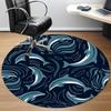 1PCDolphin Ocean Office Round Area Rug,  Mat Suitable For Office, Under Office Chairs Bedroom Living Room Home Decor, Room Deco