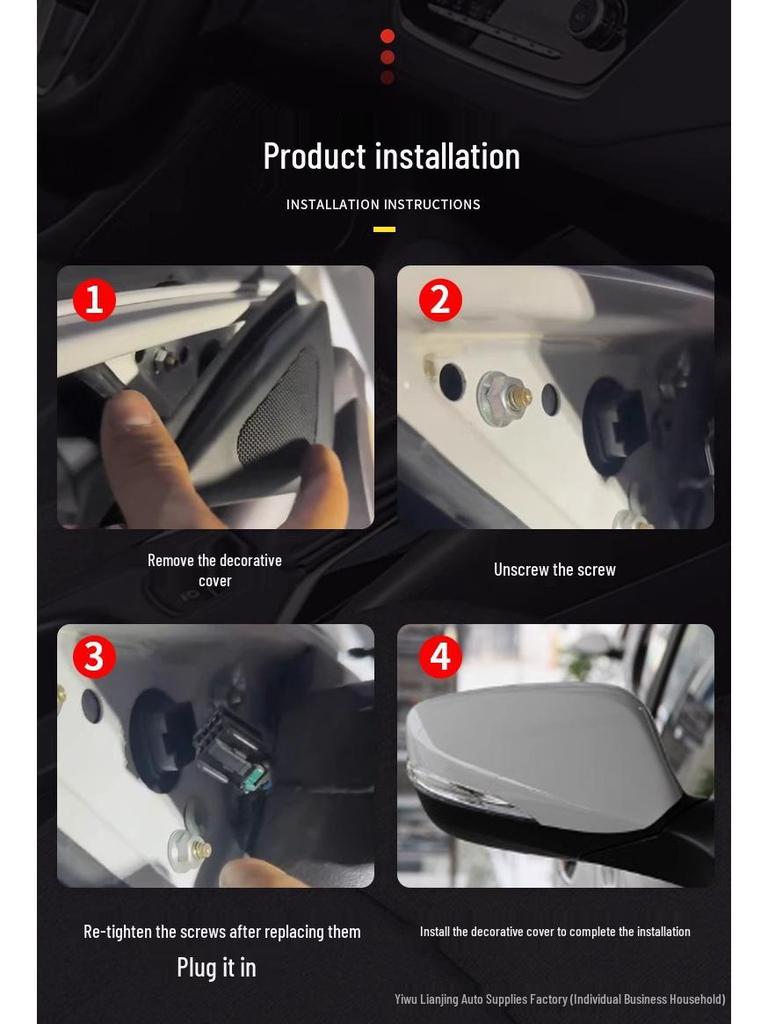 Hyundai Elantra Rearview Mirror Assembly for 2011-2016 Models with Anti-Glare, Automatic Folding, and Reversing Features.