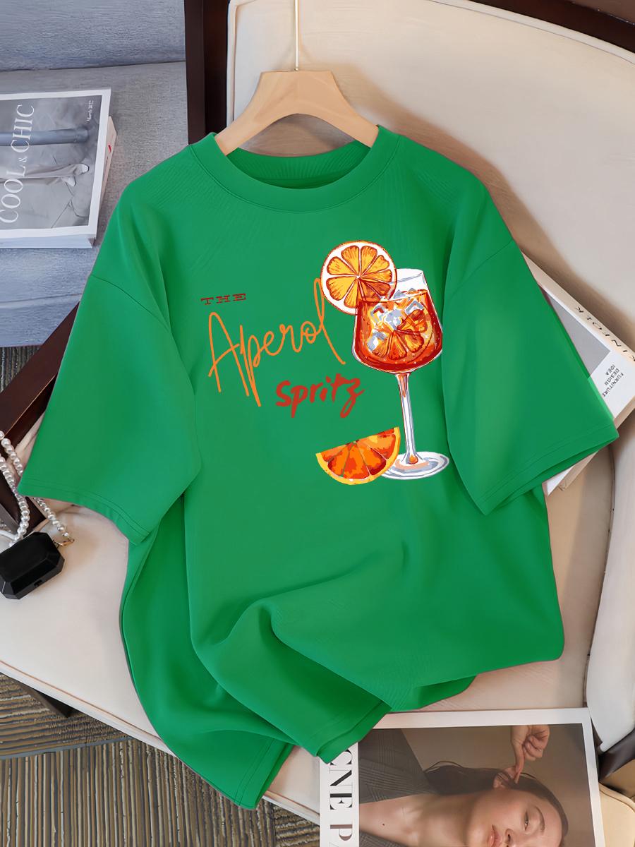 

Lemon Red Wine Printed T-Shirt Women Cotton Y2K T Shirts All-Match Summer Clothing Comfortable Oversized Female Tee Tops 4XL