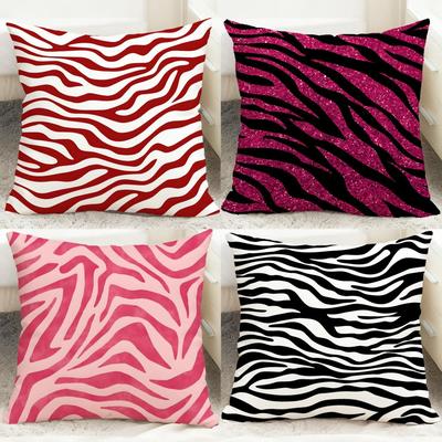 Zebra-Textur Kissenbezug Bequemer Wende-Kissenbezug Ideal für Auto, Sofa, Schlafzimmer & darüber hinaus