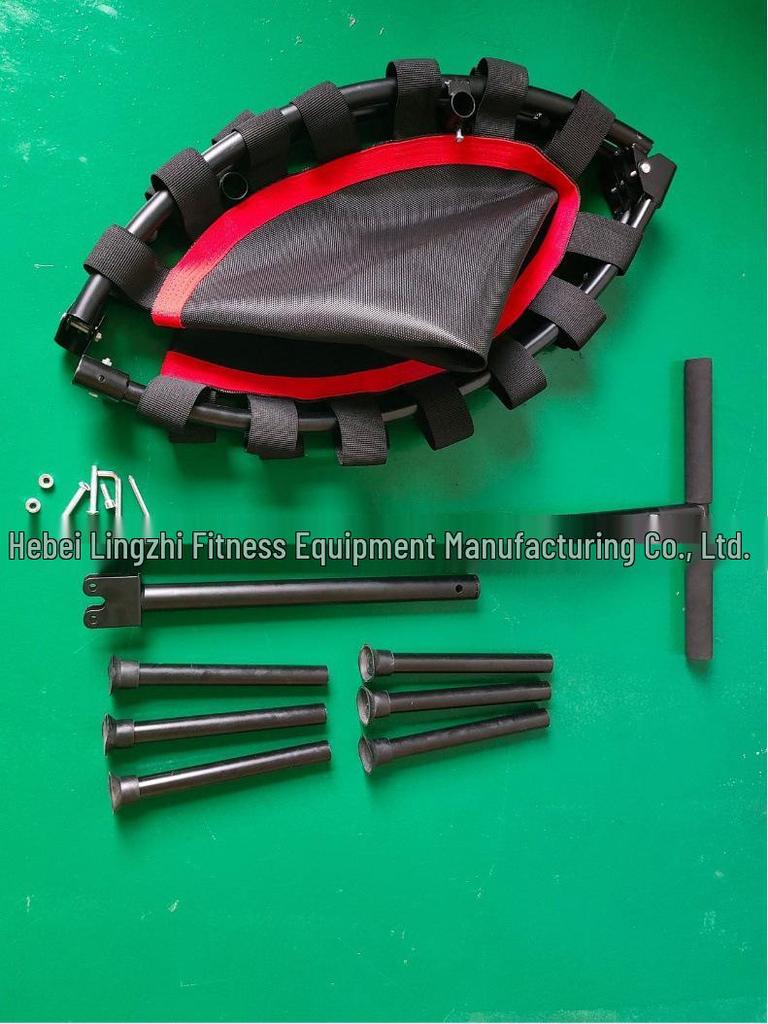 40" Round T-Handle Folding Indoor Trampoline for Kids with Handrail