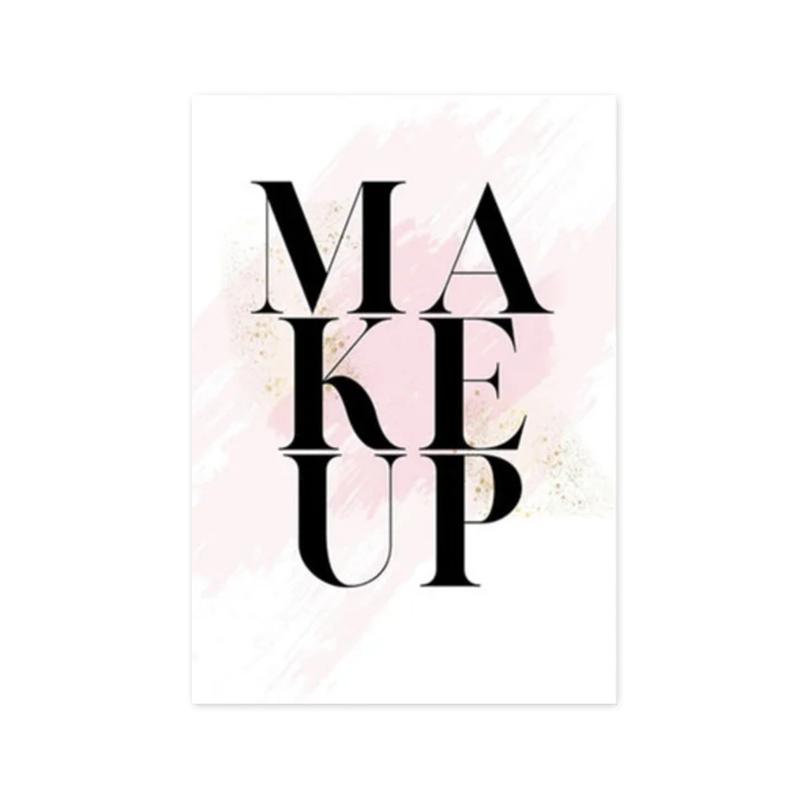 Fashion Lipstick Cosmetics Brush Posters and Prints Wall Art Pictures Cosmetic Canvas Paintings for Beauty Girl Room Home Decor