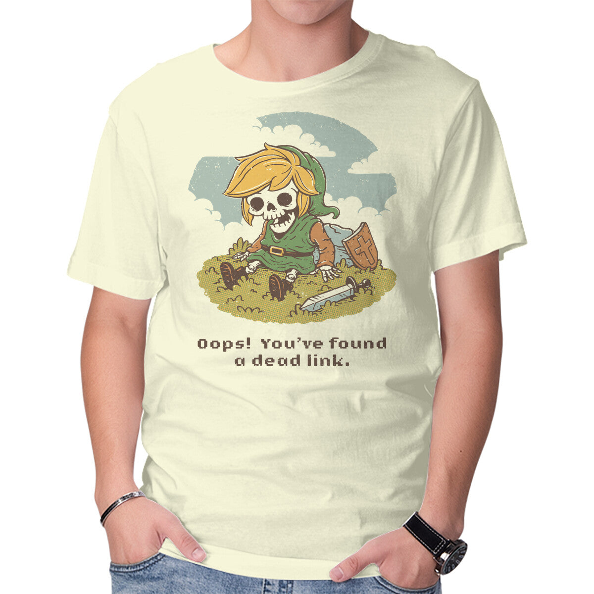 Unisex Crew Neck T-Shirt Dead Link Error Graphic Short Sleeve Casual Tee S