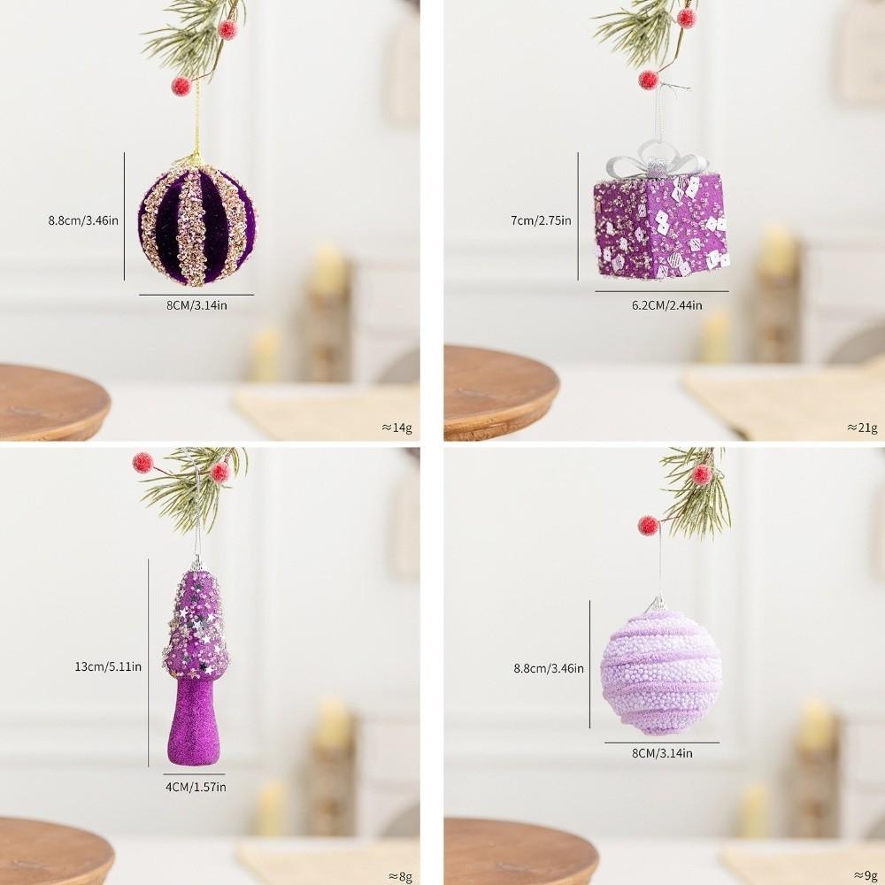 Foam Christmas Ornament Balls Purple Xmas Decor Christmas Tree Decor