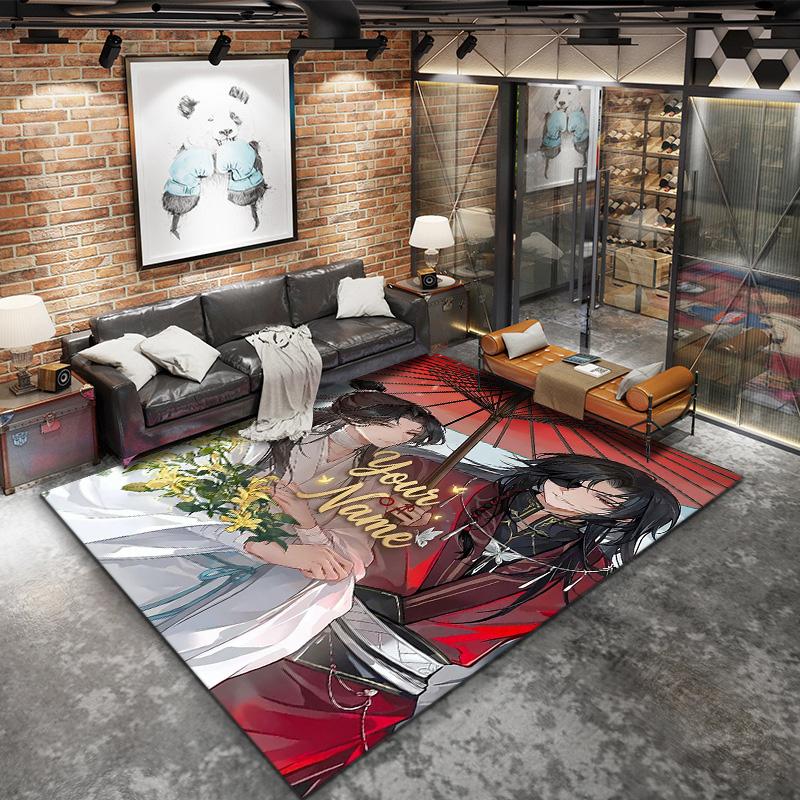 Cherry Blossom Romance Custom Name Carpet Rug For Living Room Bedroom Home Sofa Decoration Kids Play Nonslip Floor Mat