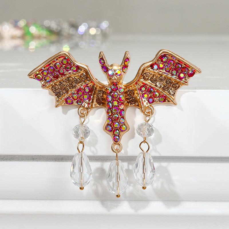 Vintage Diamond Bat Brooch Women'S Premium Animal Crystal Pendant Brooch Pin Suit Coat Accessories