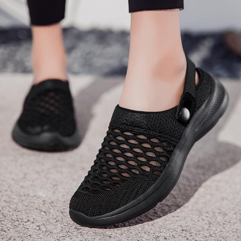 Summer Women Slippers Casual Plus Size Black Grey Closed Toe Elevator Sandals Shoes for Girls