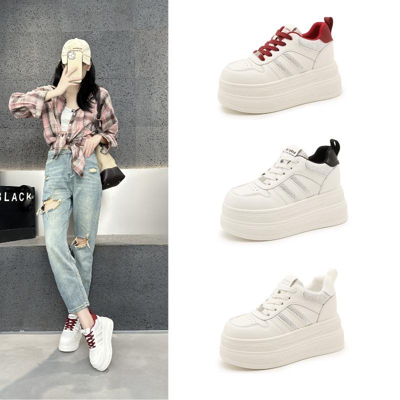 2573 inner height increase white shoes women's new versatile skirt small thick baseplate shoes women