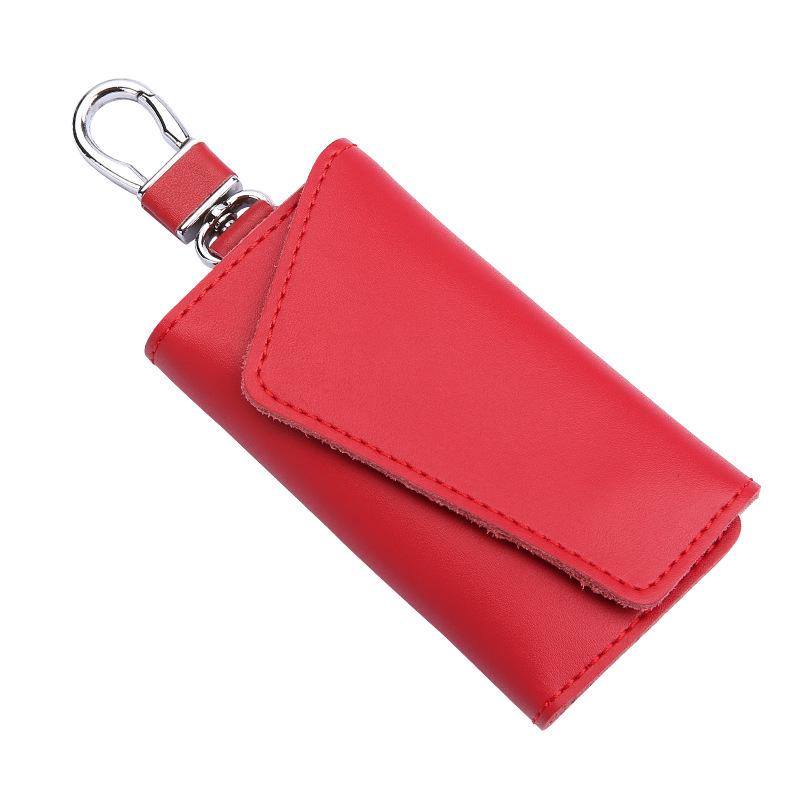 

Leather Key Bag Portable Men s Waist Hanged Metal Keychain EDC Keys Holder Women s Small Card Wallet Key Organizer Case червоний