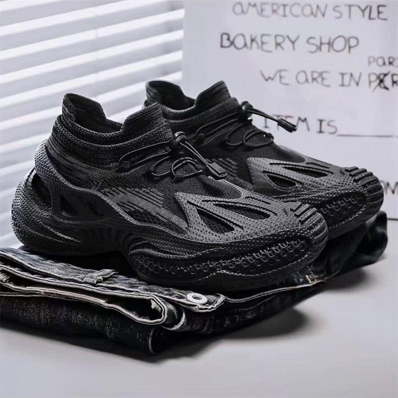 

New men s fly-woven shoes mesh breathable mecha style casual shoes fashionable versatile mesh shoes one-pedal socks shoes 39