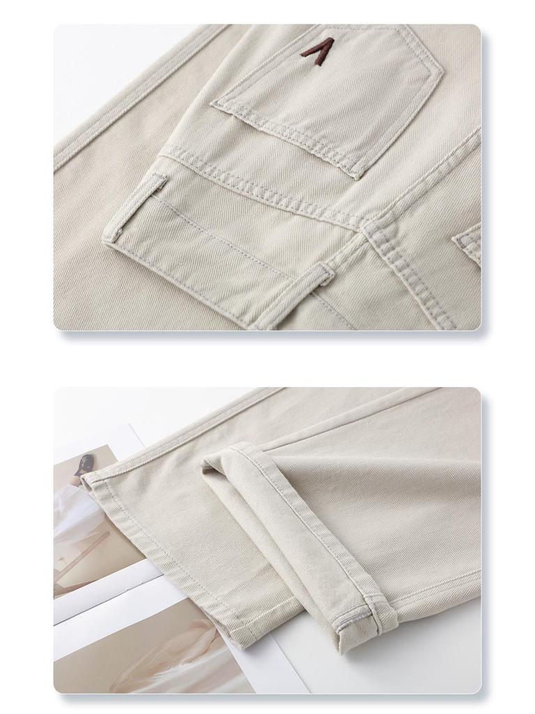 Women's 2025 Spring Off-White High-Waisted Slimming Loose-Fit Jeans