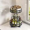 Carbon Steel Kitchen Storage Tray 360° Rotation Rotating Spice Shelf  Spice Bottle