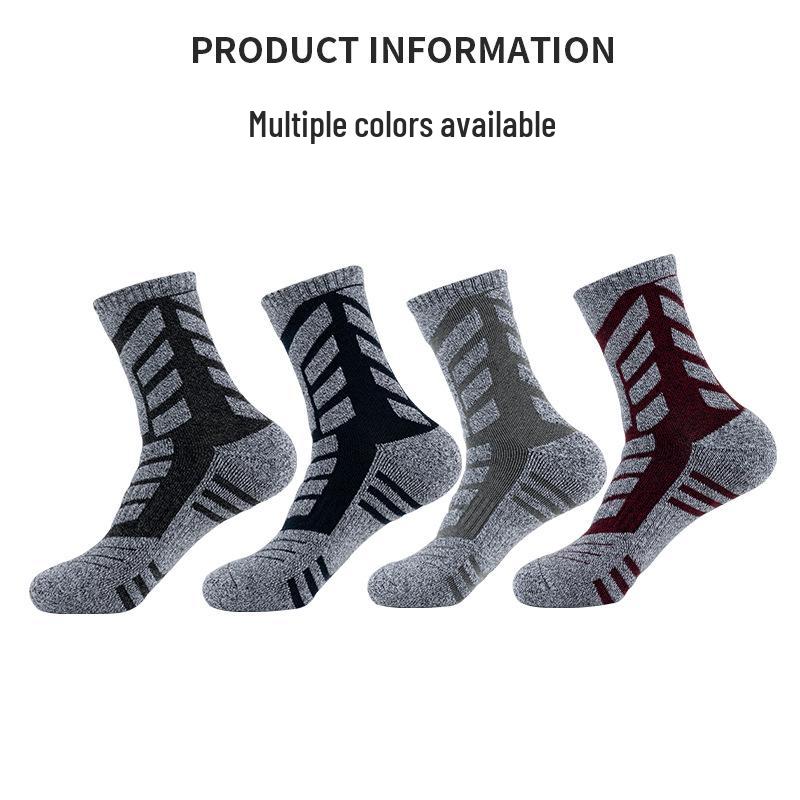 Thick Outdoor Hiking and Running Mid-Calf Socks - Shock-Absorbing, Comfortable, Sweat-Absorbent, Ideal for Skiing and Mountaineering