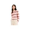 Anta X Cute Town Collaboration Life Series Polo Neck Striped Color Block Loose Long Sleeve T-Shirt Women Tops 162548404-1