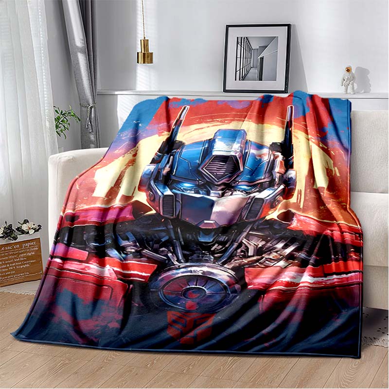 Cartoon T-Transformers Autobots Soft Flannel Blanket for Beds Bedroom Sofa Picnic,Throw Blanket for Cover Outdoor Leisure Gift