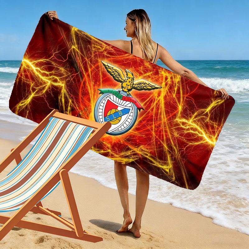 Sport Lisboa e Benfica Print Beach Towel, Large Soft Quick Dry Towel for Beach Camping Swimming