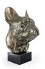 French Bulldog, Frenchie - dog bust, large statue, dog's head on stone base, decoration for office by Art-Dog brand