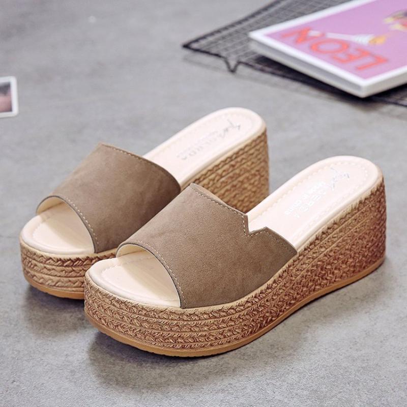 2026 New Platform Sandals Fashion Wedge Shoes Ladies Summer Casual Female Thick Bottom Mules  Slippers