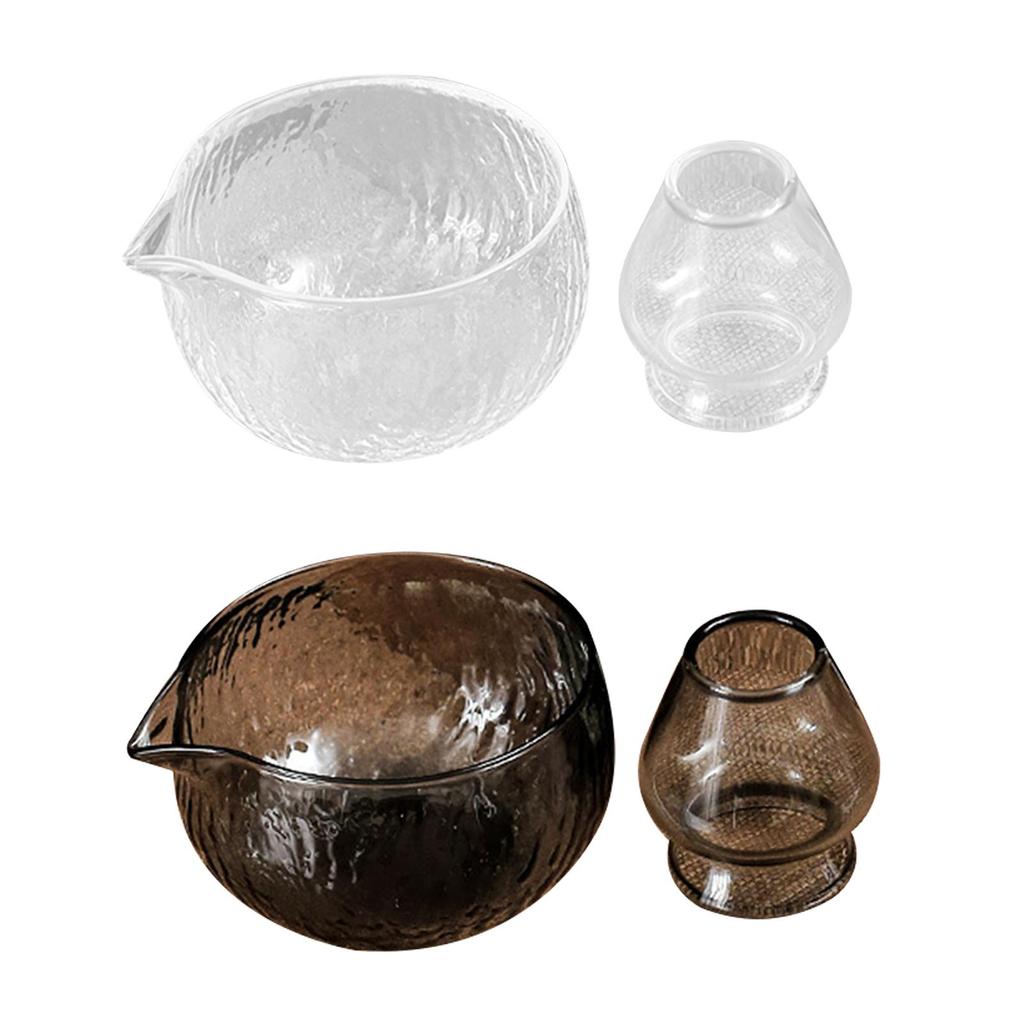 Matcha Bowl Teaware Matcha Ceremony Starter Juice Bowl with Pouring Spout Teahouse Decor Tea Tool Chasen Whisk Stand 500 ml