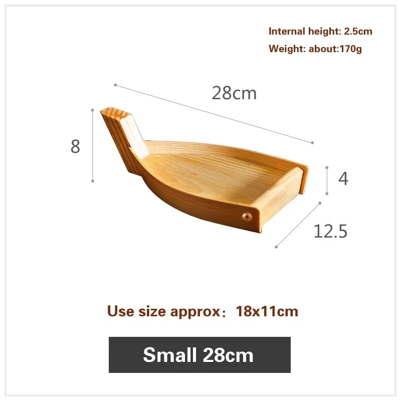 Bayonet Boat Simple Wooden Boat Sushi Plate Creative Japanese and Korean Dishes Cake Dessert Plate Bento Wooden Mini Sushi Boat