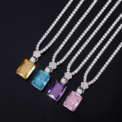 Jewelry Silver High Carbon Diamond Pendant Temperament Luxury Pendant Jewelry Main Stone 12 * 16