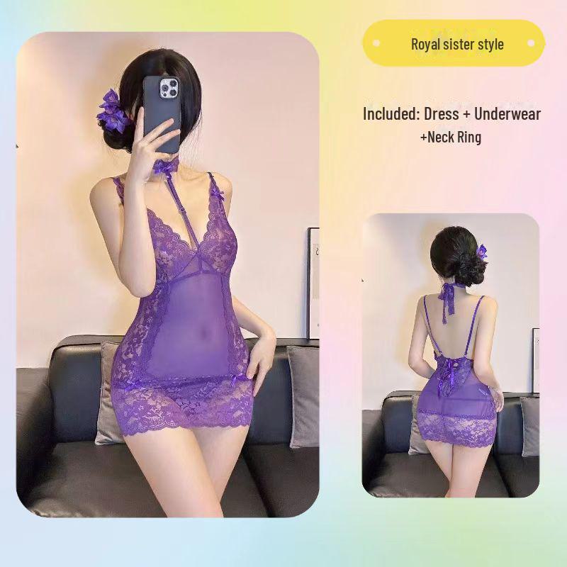 

Комплект нічної сорочки та білизни Temptation Lace Deep V One Size