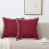 Deluxe Linen Trimmed Pillowcase Organic Burlap Fabric Sofa Cushion Case Textured Pillow Cover Luxury Home Decor