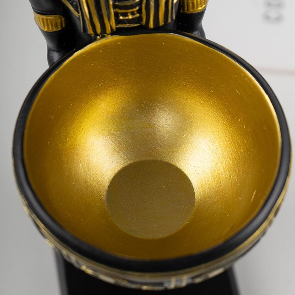 Dog Statues For Table Decorative Resin Animal Sculpture With Bowl Egyptian Dog Desktop Sculpture For Living Room Bedroom Shelf