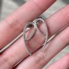 1 Pair, Stylish, Inlaid Synthetic Zircon, Minimalist, Geometric Line Cross Ring