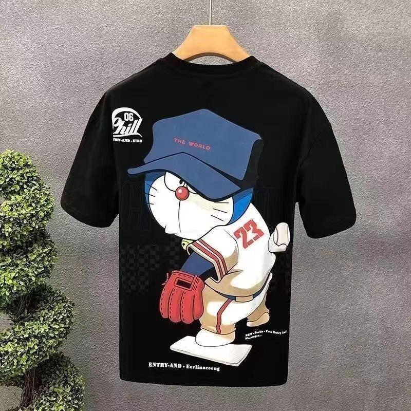Cool Handsome Cartoon Printed Men'S Short-Sleeved T-Shirt Summer Half-Sleeved Men'S Clothing Handsome Trendy T-Shirt Men'S Top