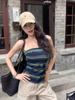 Women's Korean Retro Striped Strapless Slim Fit Vest - Summer Hot Girl Style