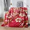 Multiple Sizes Pink Peach Flowers Blooming Print Blanket Warm Soft for Children Adults Luxury Gifts Home Sofa Travel Camping