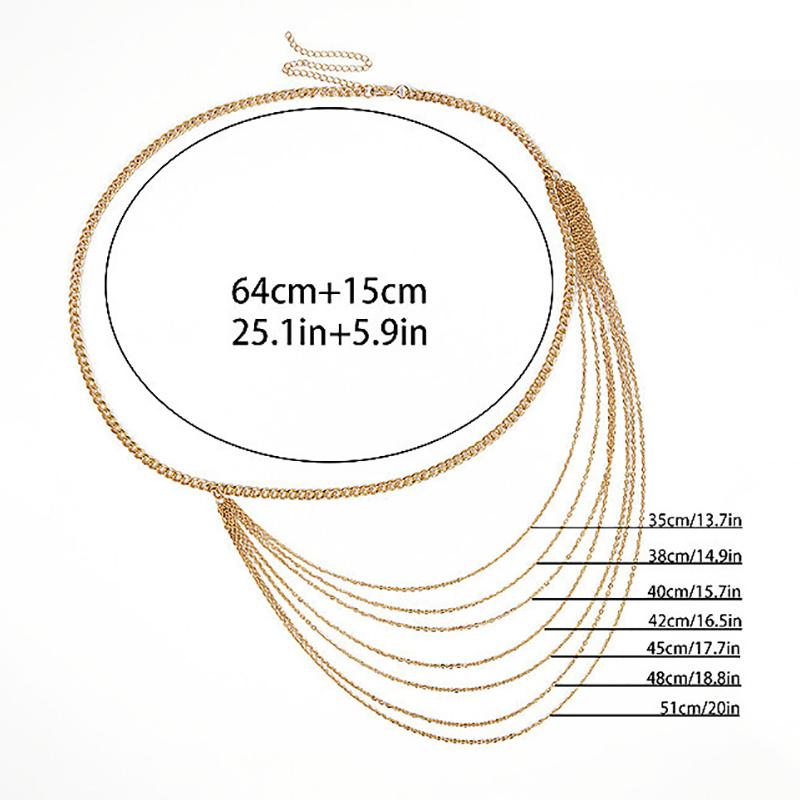 Multi Layer Waist Chain Belt For Women Hiphop Dress Jeans Belts Belly Chain Dress Body Belt Jewelry