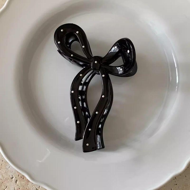 Japanese Polka Dot Bow Hair Clip - Versatile, Cute Girly Shark Clip Accessory