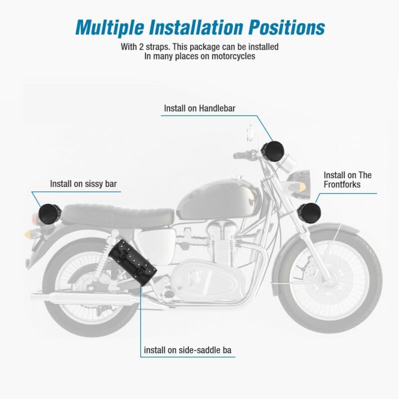 Motorcycle Tool Bag Universal Fork Bag PU Leather Saddlebag Front Fork Handlebar Sissybar Storage Roll Pouch for Harley Davidson Dyna Softail