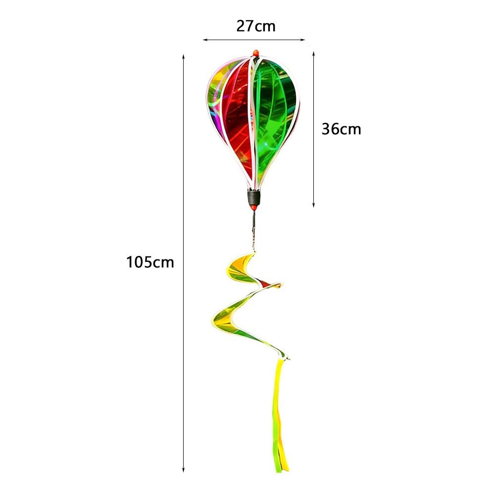 Giant Size Hot Air Balloon Spinners Rainbow Colors Color-changing Film Wind Spinners Striped Tie Dye Plastic Material