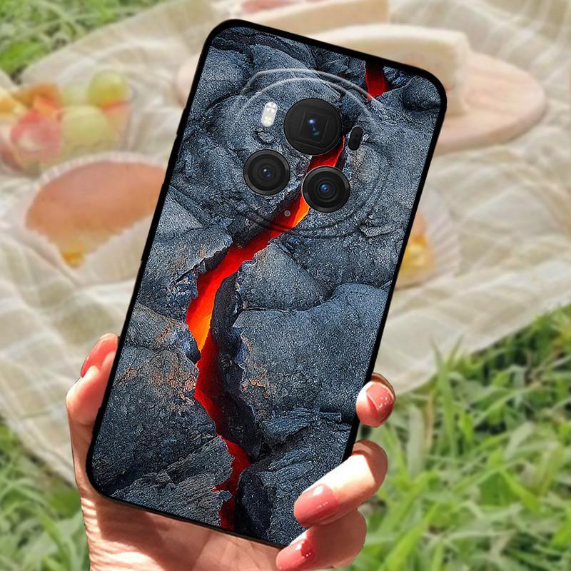 Für Honor Magic6 Pro Hülle Abdeckung Honor Magic6 Silikon Weich Marmor Schwarz Stoßstange Funda Coque für Honor Magic 6 Pro Vollständig Schützend