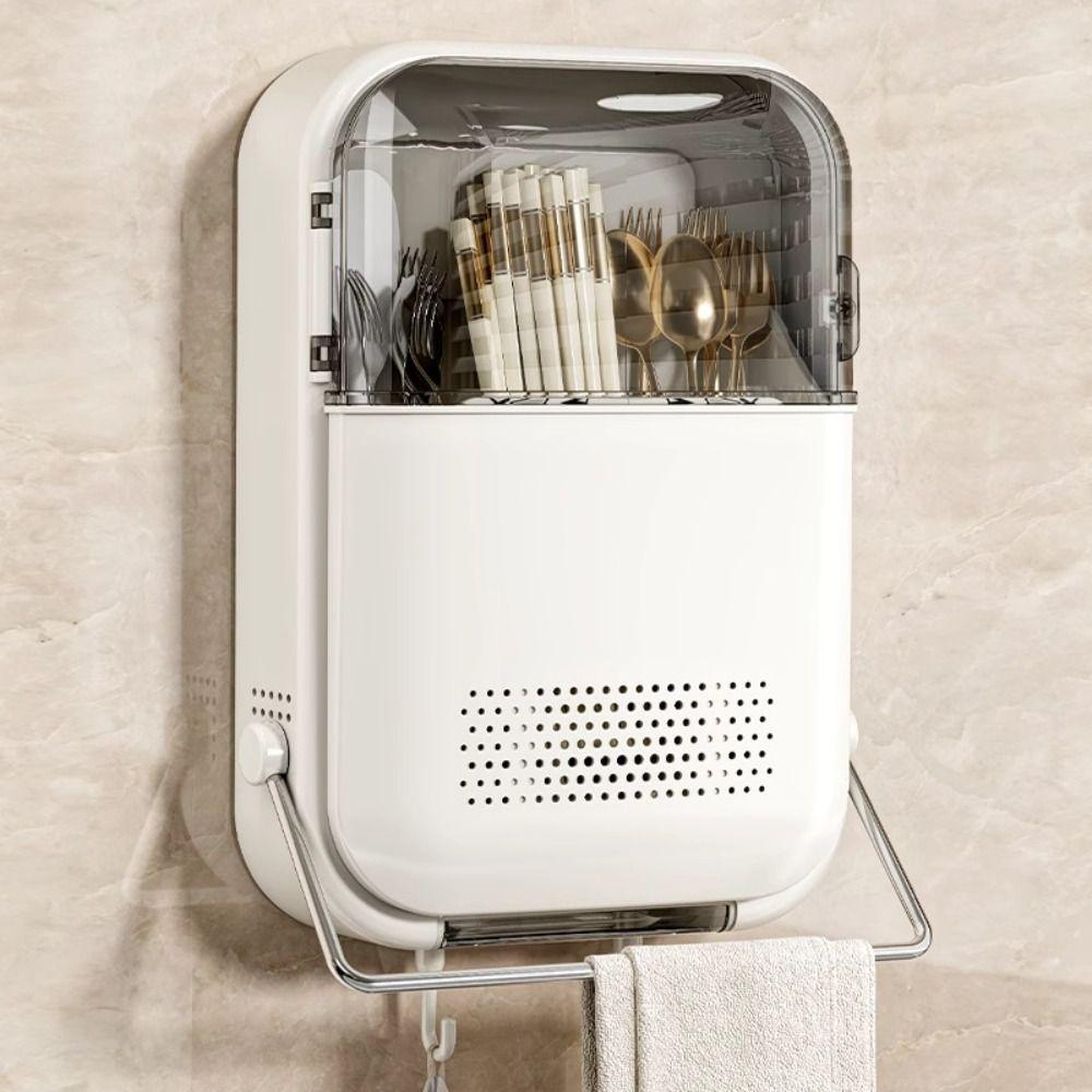 Dustproof Design Flip Top Chopstick Storage Kitchen Wall Mounted Storage Box  Home Storage