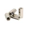 M8 Hex Coupling Nuts, Long Nuts, Hex Connector Nuts, Spacers, Hex Joint Nuts, 304 Stainless Steel, Silver, Flat Diameter 13mm, Height 30mm, Pack of 10