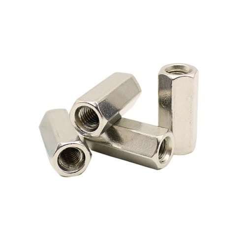 

M8 Hex Coupling Nuts, Long Nuts, Hex Connector Nuts, Spacers, Hex Joint Nuts, 304 Stainless Steel, Silver, Flat Diameter 13mm, Height 30mm, Pack of 10