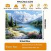Scenic Mountain Lake & Flower Tapestry, Nature Landscape Wall Hanging Cloth for Room Home Decoration