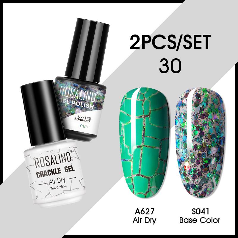 

ROSALIND 2 шт. гель-лак для ногтей цветной гель-лак для ногтей с кракелюром гель-лак для растрескивания ногтей быстросохнущий гель для дизайна ногтей