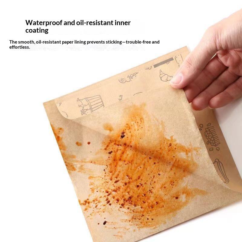 100Pcs Greaseproof Paper Bag Disposable Packaging Baking Paper Dessert Sandwich Burger Package Bag Kitchen Accessories