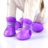 Candy Color Waterproof Vinyl Dog Boots - Anti-Slip, Pet Rain Shoes, 4-Piece Set, Multi-Color Options.