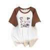 Plus Size Women's Loose Mid-Length Round Neck Short Sleeve T-Shirt (Available In 200/300/350 Jin) 1082