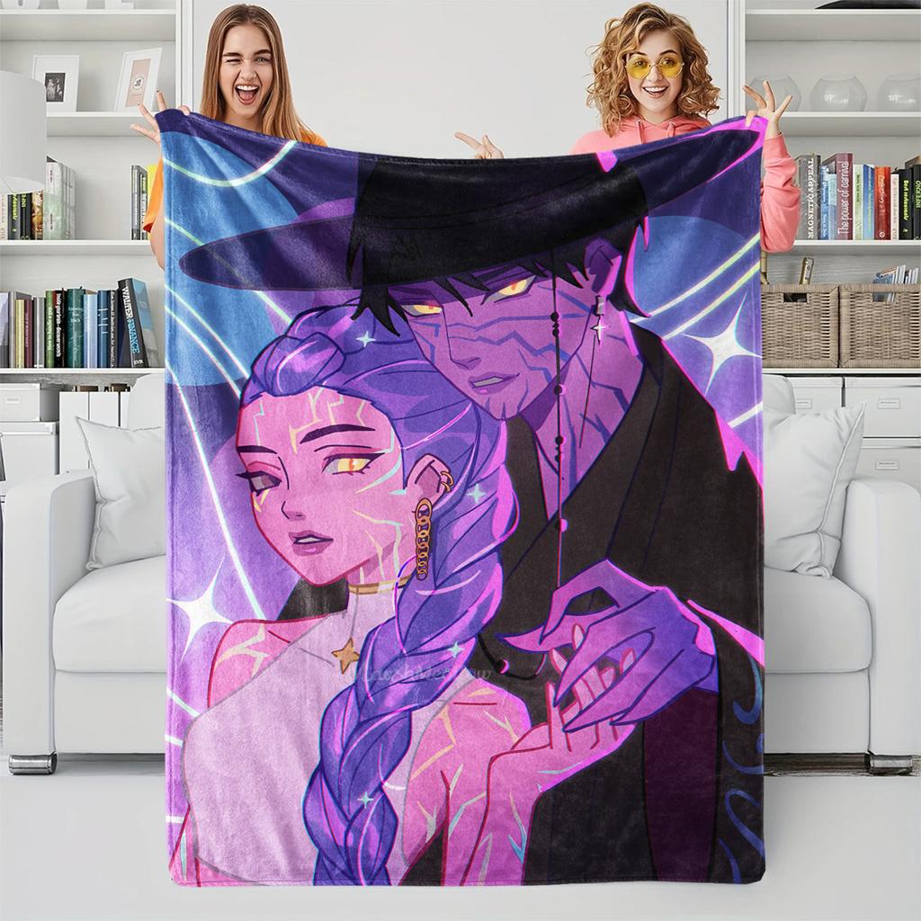 K-Pop-Dämonenjäger Decke Heißer Anime Flanell Überwurfdecke Winter Warme Decke für Wohnzimmer Sofa Bettbezug Fan Geschenk Decke