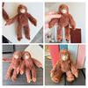 Plysch Orangutang Docka Hänge Mjuk Fluffig Orangutang Nyckelringshänge Gosedjur Ryggsäckshänge för Nyckelring Handväska Skolväska Dekoration