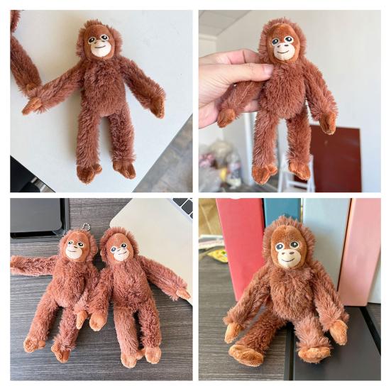 Plysch Orangutang Docka Hänge Mjuk Fluffig Orangutang Nyckelringshänge Gosedjur Ryggsäckshänge för Nyckelring Handväska Skolväska Dekoration